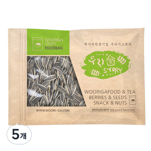 우리가스토리 볶은 껍질 해바라기씨, 800g, 5개