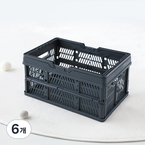 마켓비 KONTINO 폴딩바스켓, 원톤네이비, 18L, 6개