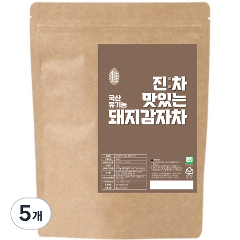 진차 맛있는 국산 유기농 돼지감자차, 70g, 5개