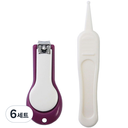 베이비베어 유아 손톱깎이 + 유아 핀셋, 혼합 색상, 6세트