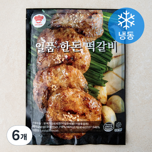 진푸드 일품 한돈 떡갈비 (냉동), 6개, 450g