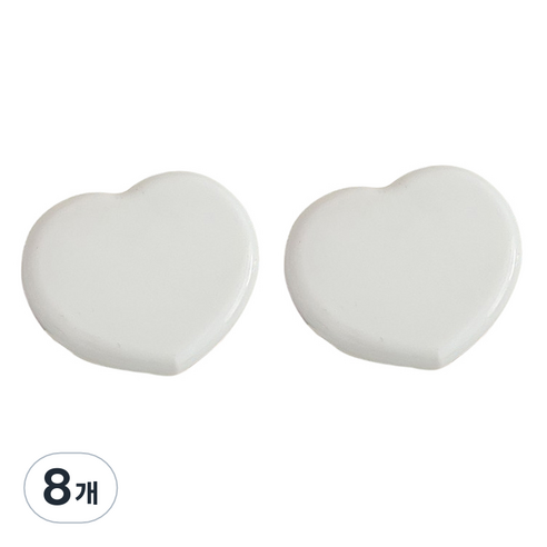 헬씨닷 칼라 하트 렌즈통, 화이트, 8개