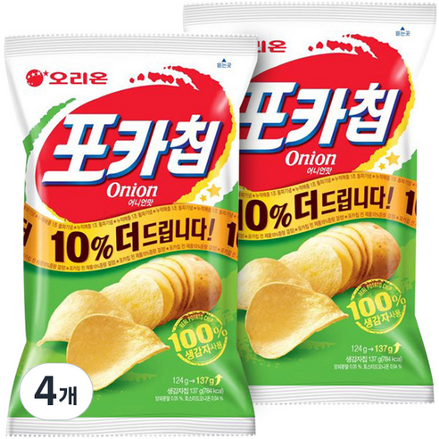 오리온 포카칩 양파, 137g, 4개