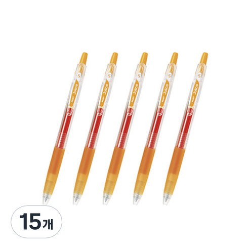 파이롯트 쥬스 젤잉크펜 0.38mm, 아프리콧오렌지, 15개
