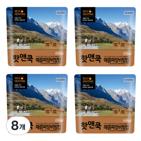 이지밥 핫앤쿡 매콤짜장비빔밥, 120g, 8개