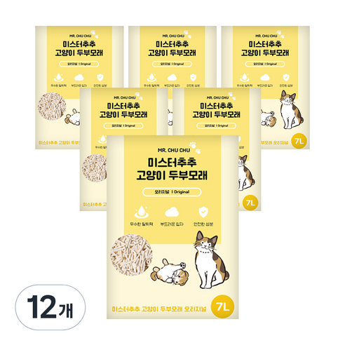 미스터추추 고양이 두부모래, 7L, 12개, 오리지널향