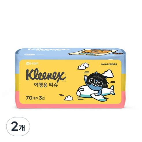 크리넥스 카카오 여행용 티슈, 210매입, 2개