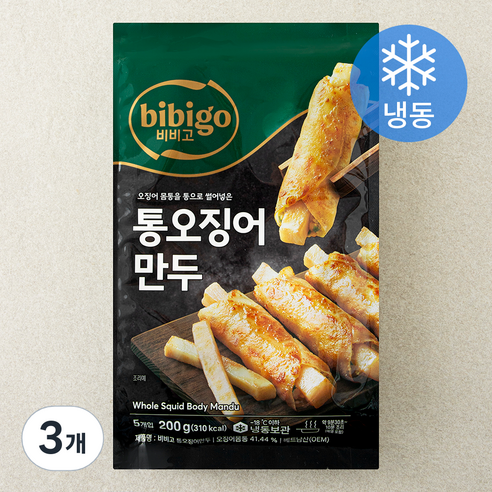 비비고 통오징어 만두 (냉동), 200g, 3개