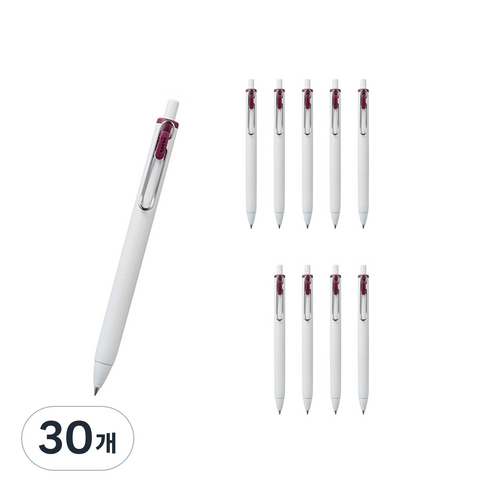 유니볼 원 중성 잉크펜 0.38mm, 보르도블랙, 30개