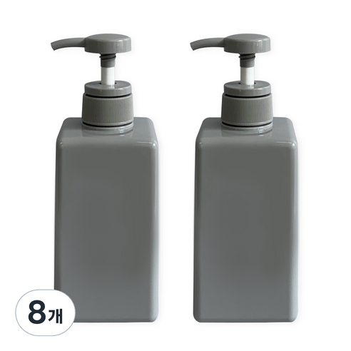 뉴앤룩 사각 리필용기 디스펜서 일반형 450ml, 04 그레이, 8개