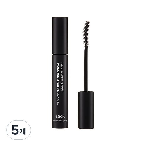 락 잇 워터프루프 볼륨 X 컬 마스카라 8g, 01 블랙, 5개