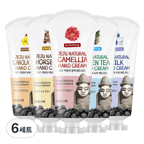 과일나라 제주 자연의 핸드크림 5종 세트, 6세트, 60g