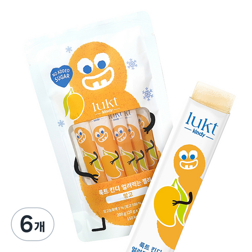LUKT 킨디 얼려먹는 젤리 10p, 200g, 6개, 망고