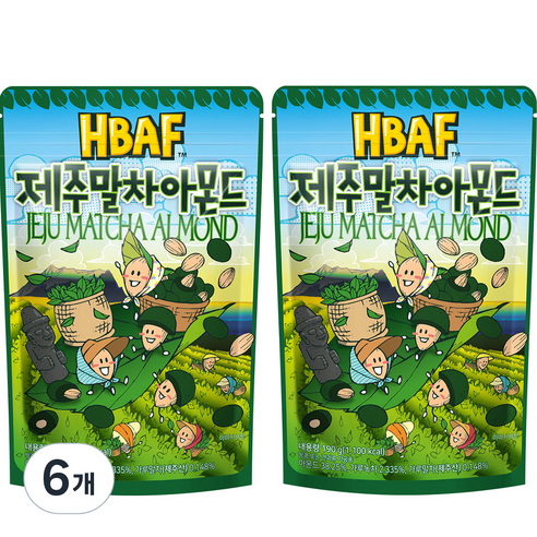 바프 제주말차 아몬드, 190g, 6개