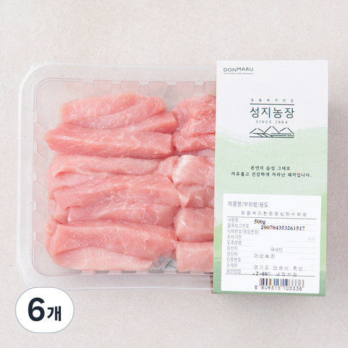 돈마루 성지농장 동물복지 한돈 등심 탕수육용 (냉장), 500g, 6개