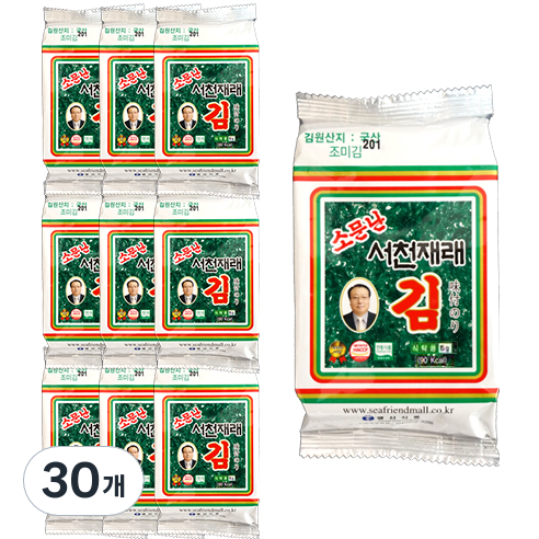 영신식품 소문난 서천 재래김, 15g, 30개