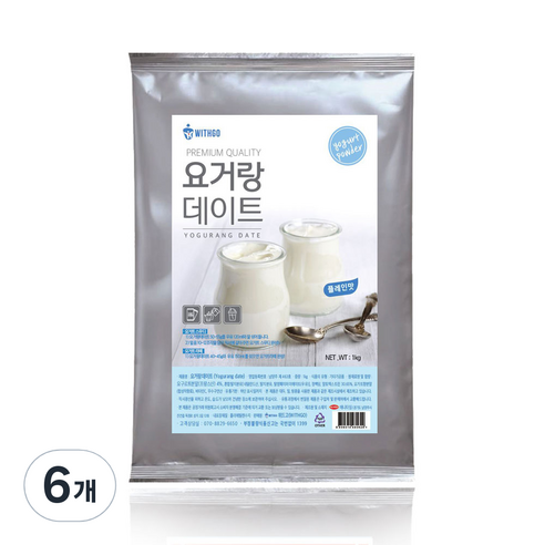 위드고 요거랑 데이트 2.0 요거트 스무디 파우더, 1kg, 1개입, 6개