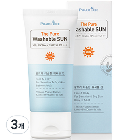 팜트리 더순한 워셔블 썬 SPF35 PA+++, 50ml, 3개