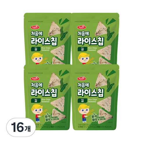 베베스트 처음에 바삭바삭 라이스칩 30g, 김, 16개