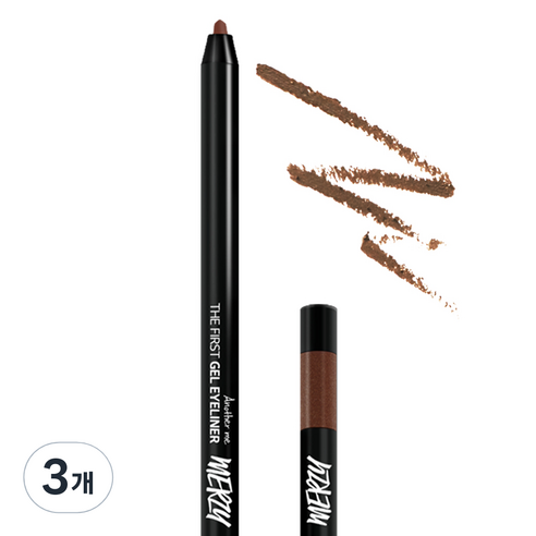 머지 더 퍼스트 젤 아이라이너 0.5g, G12 시에나 브라운, 3개