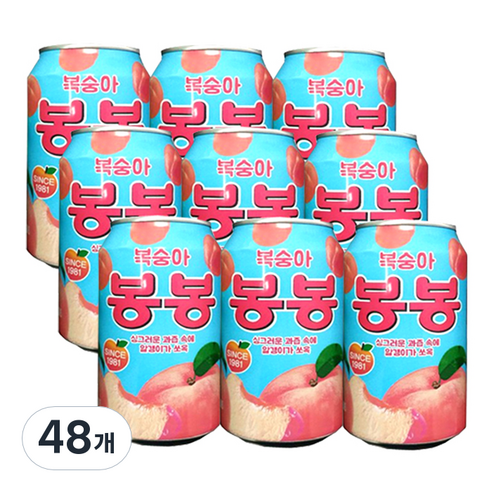 해태htb 복숭아 봉봉 음료, 340ml, 48개