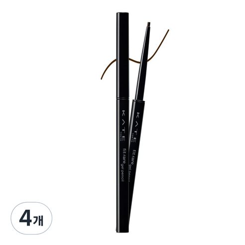 케이트 핏 레어 젤 펜슬 0.08g, BR-2 젤딥브라운, 4개