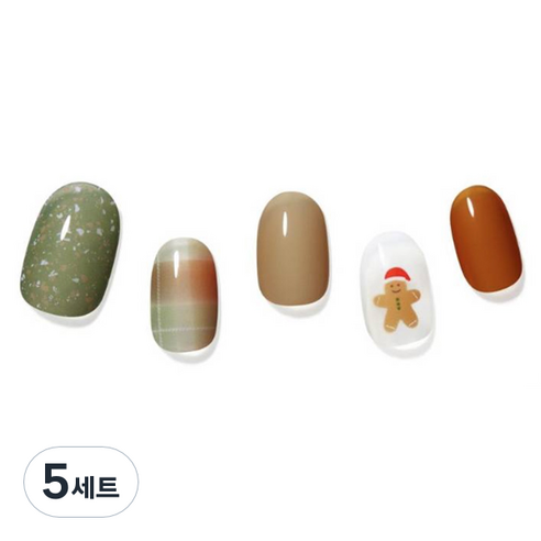 데싱디바 글레이즈 네일스티커 세트, 산타 쿠키, 5세트