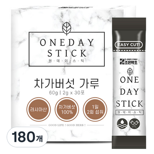 굿허브 원데이스틱 차가버섯 가루, 180개, 2g