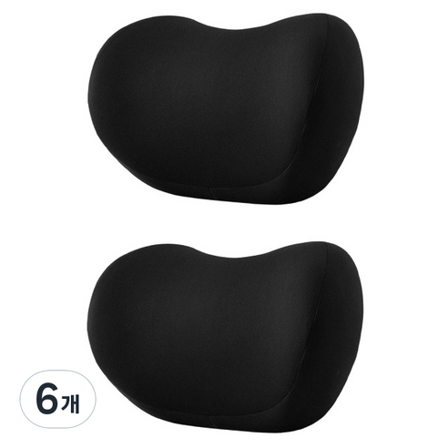 Ez2mk 사계절 차량용 메모리폼 목쿠션 MS-430, 블랙, 6개