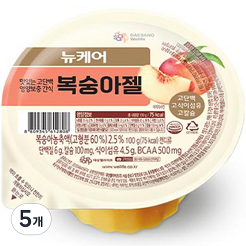 뉴케어 복숭아젤, 100g, 5개