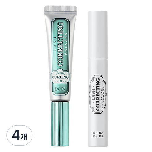 홀리카홀리카 래쉬 코렉팅 마스카라 EX 9ml, 01 하이퍼 컬링, 4개