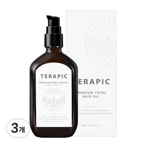 테라픽 프리미엄 토탈 헤어오일, 100ml, 3개