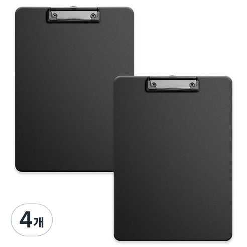 코히모 A4 PP재질 클립보드 3mm 3W321, 4개, 블랙