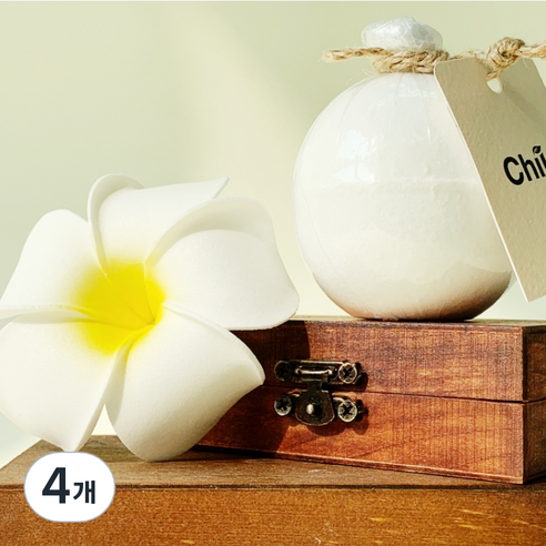 ChiU 고보습 스노우볼 배쓰밤, 150g, 4개