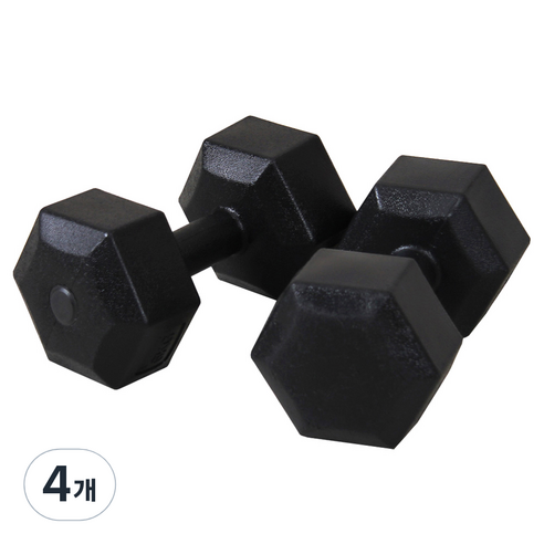 이고진 블랙육각 덤벨 아령, 3kg, 4개