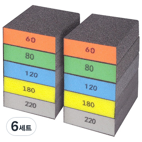 OON 샌딩 스펀지 사포 5종 세트, 6세트