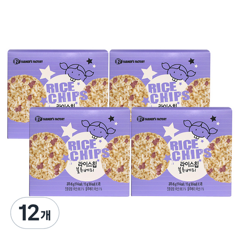 베이비 라이스칩 3p, 블루베리, 12개, 45g