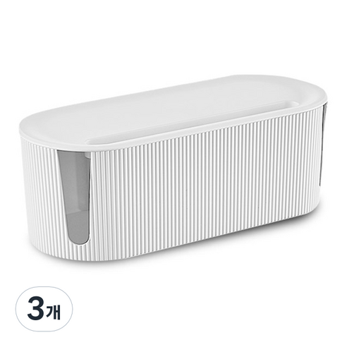 마켓플랜 템바보드 핸드폰 거치 멀티탭 정리함, 3개, 화이트