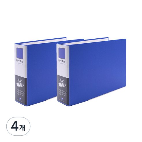 희망사무포인트 2공 파이프 바인더 A4 6X7 군 Br467E, 청색, 4개