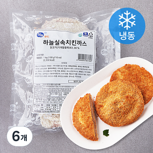 하늘푸드 하늘실속 치킨까스 10개입 (냉동), 1kg, 6개