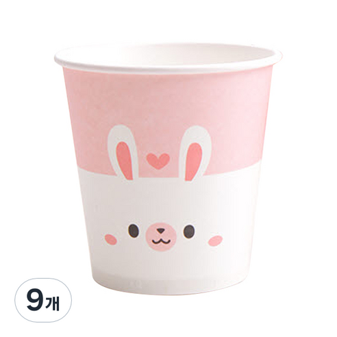조이풀 애니멀 토끼 종이컵 190ml, 100개입, 9개
