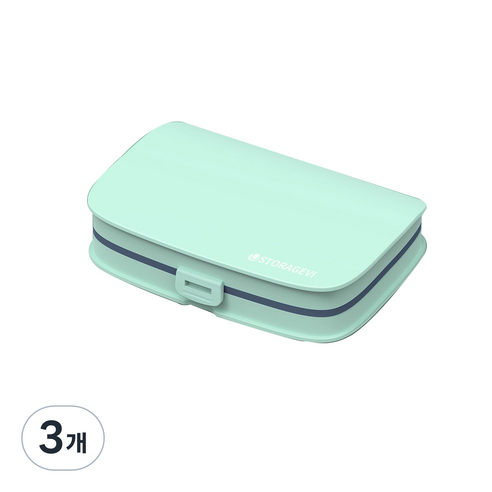 블록 알약 케이스 민트, 3개