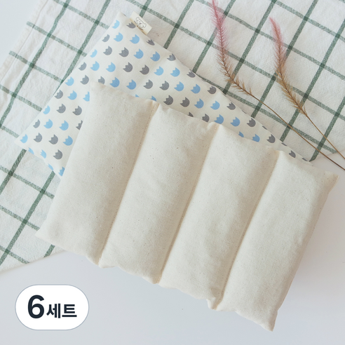팥앤찜 휴대용 현미 복부찜질팩 + 커버 하늘튤립 세트, 6세트