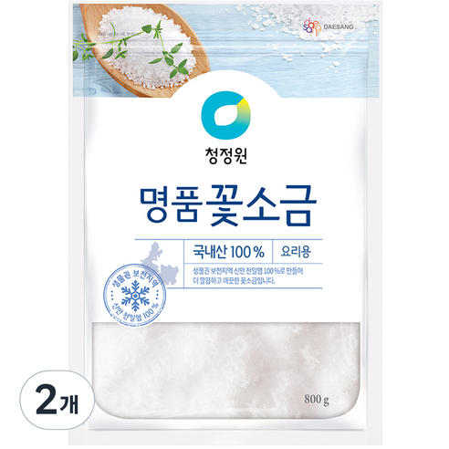 청정원 명품 꽃소금 요리용, 2개, 800g