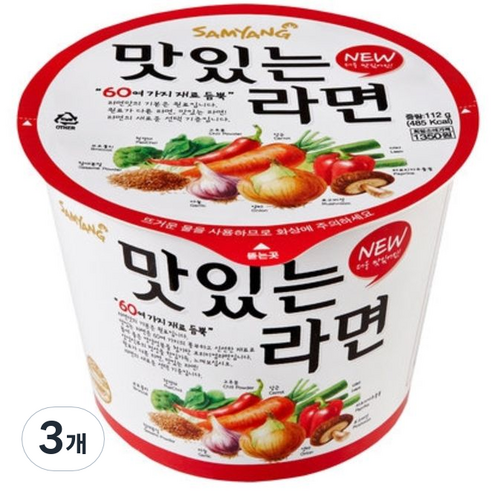 삼양 맛있는라면 큰컵, 3개