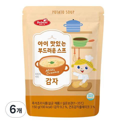 베베스트 아이 맛있는 부드러운 스프, 6개, 150g