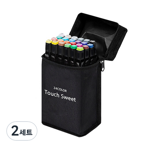 Touch Sweet 트윈 마카펜 세트, 2세트, 24색