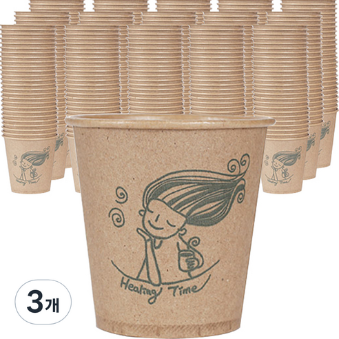 힐링타임 ECO 크라프트 종이컵 184ml, 400개입, 3개