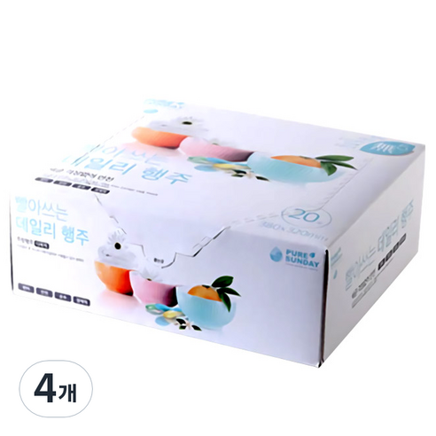 퓨어썬데이 빨아쓰는 데일리 행주, 20개입, 4개