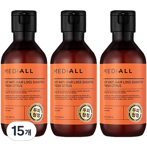 메디올 알시피 안티 헤어 로스 두피청정 샴푸 프레시 시트러스향, 100ml, 15개